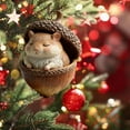 thumbnail image 4 of Seyotauo Forest Christmas Ornaments 3.15 Inches Acrylic Handcrafted - Sleeping Squirrel Fox Owl Bunny Hedgehog in Nuts, Christmas Tree Festive Christmas Decor for Garlands Wreaths Tabletop Home Decor, 4 of 6
