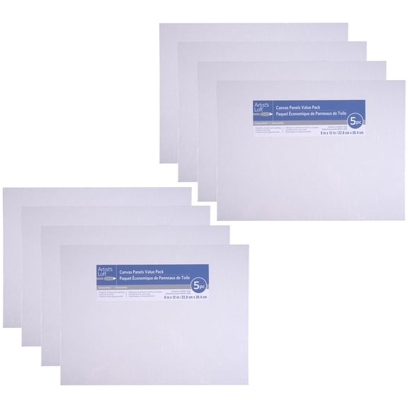 8 Packs: 5 ct. (40 total) 9" x 12" Value Pack Canvas Panel by Artist's Loft Necessities