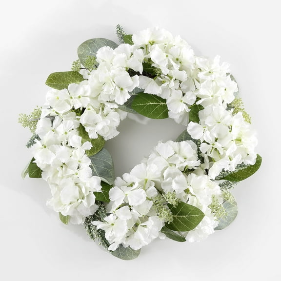 SAFAVIEH Faux 22 Inch Hydrangea & Magnolia Wreath, White/Green