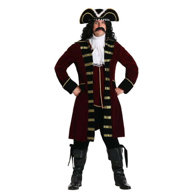 Déguisement de Luxe Grande Taille Captain Hook pour Homme, Costume de Pirate