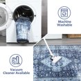 thumbnail image 6 of GlowSol 2'x6' Vintage Boho Runner Rug Non-Slip Washable Bedsides Runner Rug Medallion Distressed Indoor Floor Carpet for Kitchen Laundry Room, Navy Blue, 6 of 6