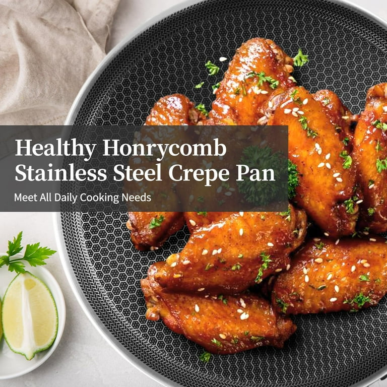 Innerwell 10 Inch Stainless Steel Nonstick Crepe Pan Honeycomb