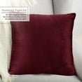 thumbnail image 2 of Nestl Velvet Throw Pillow Covers Solid Square Soft Decorative Pillow Cover for Sofa, 26" x 26", Red, Pack of 4, 2 of 8