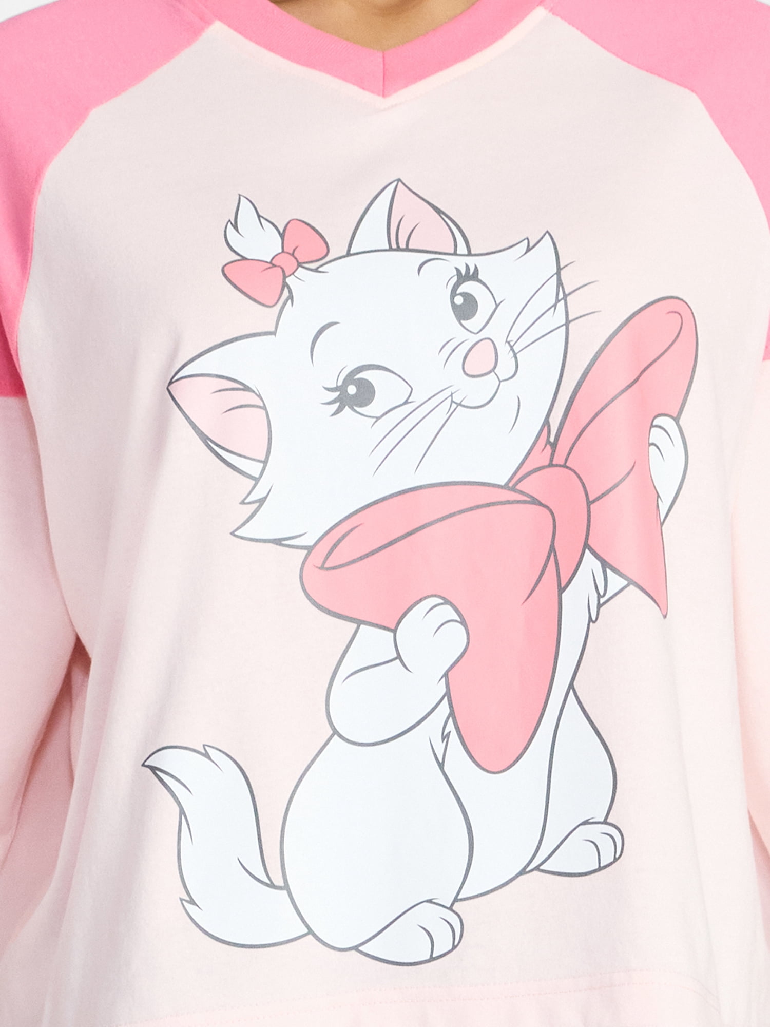 Marie the Cat Women's Varsity Graphic Tee with Elbow Sleeves, Sizes XXS-XXL
