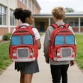 thumbnail image 5 of Xixirimido Cartoon Fire Truck Red Print Kids Backpack for Boys Girls Elementary Students Bookbag Middle High School Bag Lightweight Backpacks Laptop Bag 17", 5 of 8