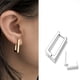 thumbnail image 2 of Pendientes de aro cuadrados minimalistas a la moda para mujeres y niñas, aros rectangulares Huggie, regalos de joyería de moda 2021 Tan Jianjun unisex, 2 of 2