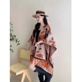 thumbnail image 3 of Women's Shawl Wrap with Tassel Open Front Retro Poncho Cape for Fall Winter (Tan), 3 of 6
