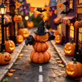 thumbnail image 3 of Leeye Decor Ornament Desktop Dark Resin Figurine for Collectible and 4 Pumpkin Man Halloween Home Desk Shelf, 3 of 3