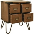 thumbnail image 4 of eHemco Antique Style 4-Drawer Storage End Table Side Table with Metal Hairpin Legs, Antique Walnut, 4 of 10