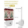 thumbnail image 3 of Christmas Night Lights Auto Sensor Pine Tree Gnome Plug-in LED Nightlights Dusk to Dawn for Living Room, Bedroom, Bathroom, Hallway, Stairways Wall Decor, Red Plaid Wood Winter Snowflake Night Light, 3 of 9