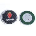 thumbnail image 1 of 68mm 2 3-pin Saab Car Front Hood Emblem Tailgate Bumper Badge Compatible with Saab 9 3 9 5 9-3 9-5 Saab Emblem Decal Accessories Yal, 1 of 5
