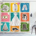 thumbnail image 1 of Ambesonne Vintage Shower Curtain, Wedding Theme Poster, 69"Wx75"L, Multicolor, 1 of 3