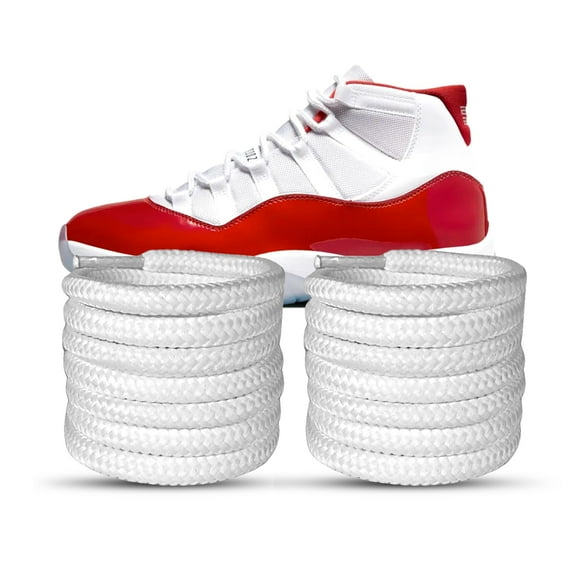 Proof Culture | Compatible with Jordan 11 Laces | Replacement Laces - White Round Shoe Laces Round Athletic Shoe Laces White Shoe Laces for Sneakers - White 63" inches (160 cm)