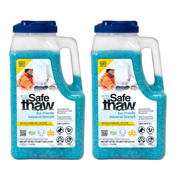 Safe Thaw Industrial Strength Salt Free Ice Melt, 10lb 7oz (2 Pack)