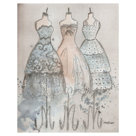 Masterpiece Art Gallery Scallop Lace Dresses By Lauren Maurer Canvas Art Print 22" x 28"