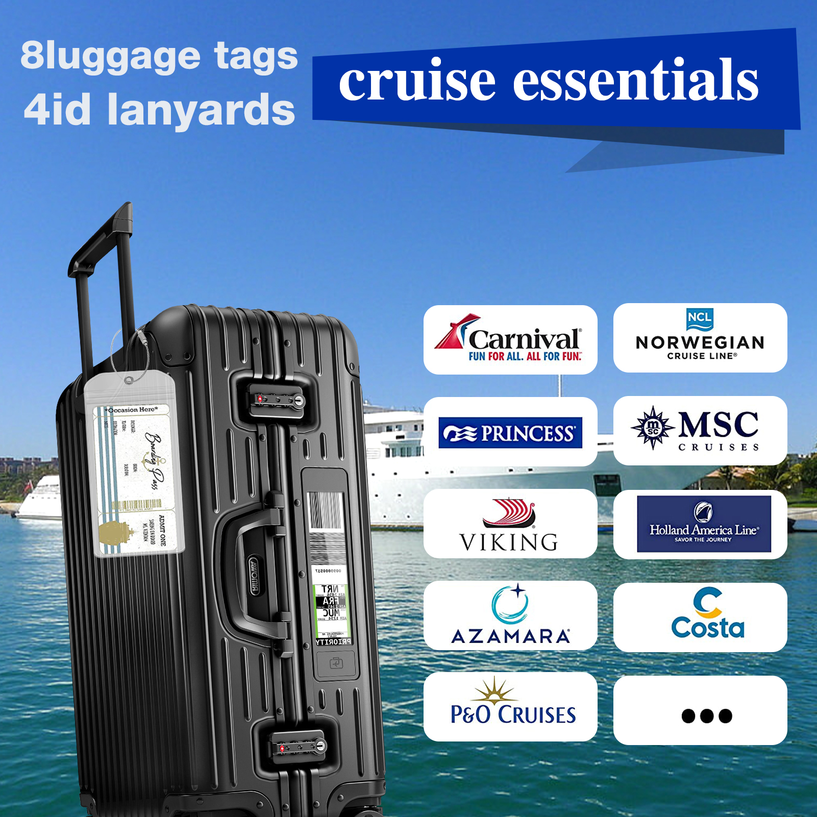 Prdigy 12-Piece Cruise Luggage Tag and ID Holder Set photo 5