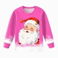 thumbnail image 5 of NOLDARESChristmas 2 Piece Girl Boys Pajamas Kids Long Sleeve Pajamas Pjs Printed Sleepwear Set for Toddler Baby Xmas Loungewear X131-Hot Pink, 5 of 5