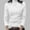 White, variant on Long Sleeve Turtleneck Women Shirts Y2k Pleated Plain Tops Fall Pullover Clothes (Beige S)