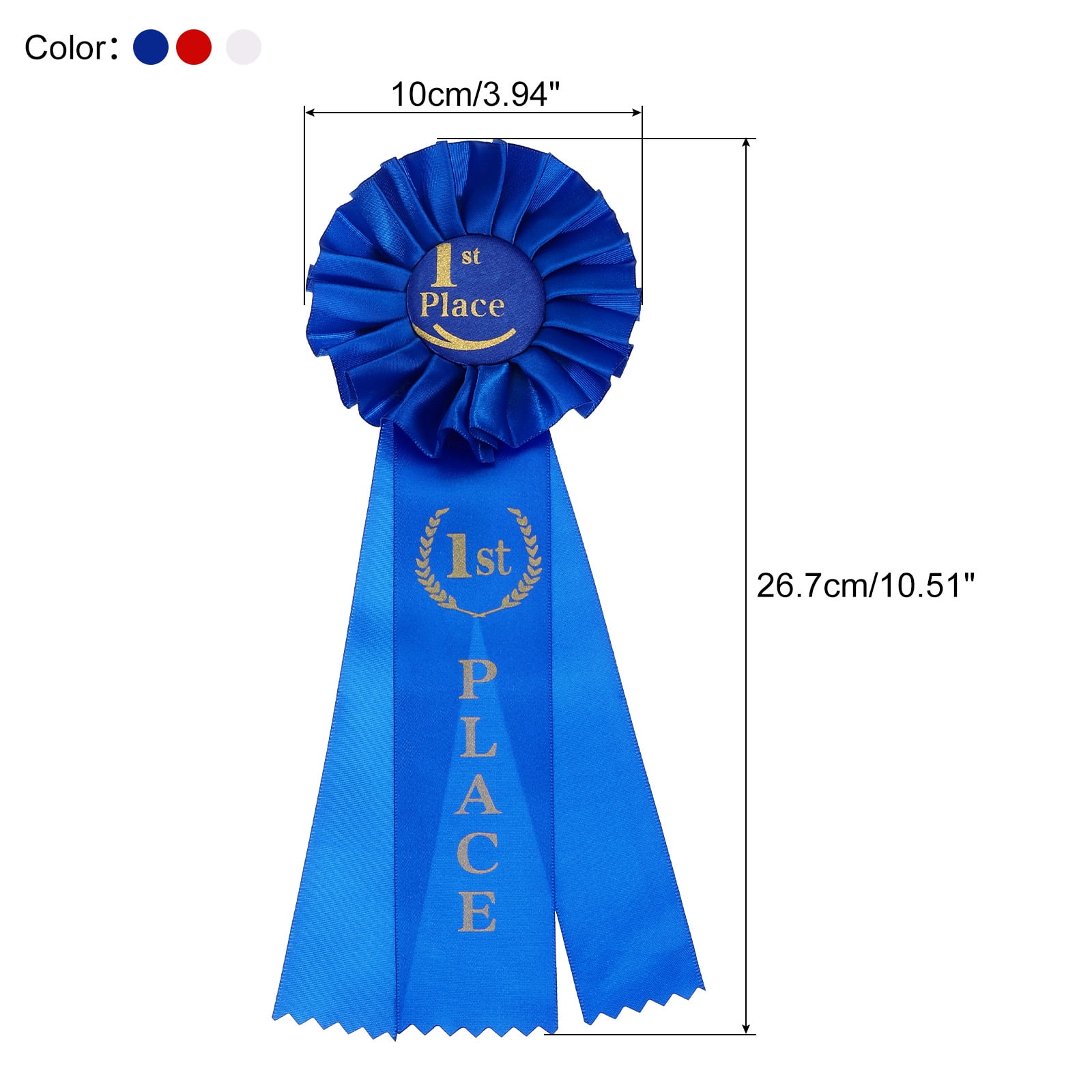 Uxcell Blank Award Ribbon, Ribbon Honorable Prize Recognition Ribbon, 3Color 3Pcs