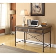 thumbnail image 3 of Coast To Coast Imports Corbin Medium Brown 2-Drawer Desk with Crown Molded Top, 3 of 6