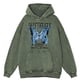 thumbnail image 2 of Sudadera con capucha para hombre, estilo retro, desgastado, con estampado de mariposas y relámpagos azules, con palabras creativas, de gran tamaño, cálida, 100 % algodón, a la moda, para otoño, 2 of 4