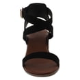 thumbnail image 4 of Top Moda Women's Vision-75 Ankle Wrap Adjustable Buckle Stacked Chunky Heel Sandal, 4 of 4