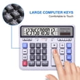 thumbnail image 5 of Comix 12-Digit Desktop Calculator, Solar Battery Dual Power, Large LCD Display and Large Computer Keys, For Office Home School White, 5 of 9