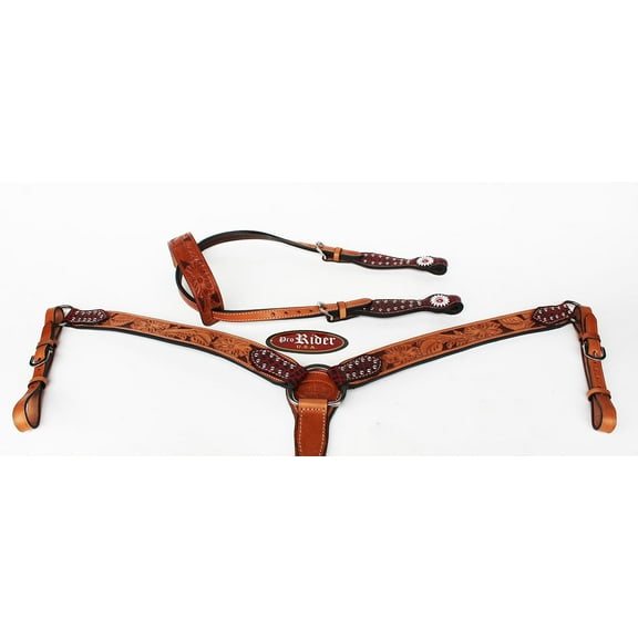 Horse Tack Bridle Western Leather Headstall Breast Collar 8813A