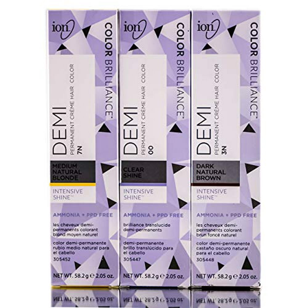 ION Color Brilliance DEMI PERMANENT Creme Hair Color Dye, PPD Free, Ammonia Free (w/Sleek Tint