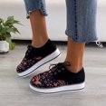 thumbnail image 1 of Zapatos casuales cómodos de estilo clan de vendaje con punta redonda para mujer, zapatos de exterior de tacón plano con estampado Wmkox8yii FOPL1185, 1 of 3