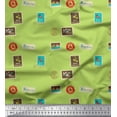 thumbnail image 1 of Soimoi Green Moss Georgette Fabric Stamps Christmas Printed Fabric 1 Yard 42 Inch Wide, 1 of 1