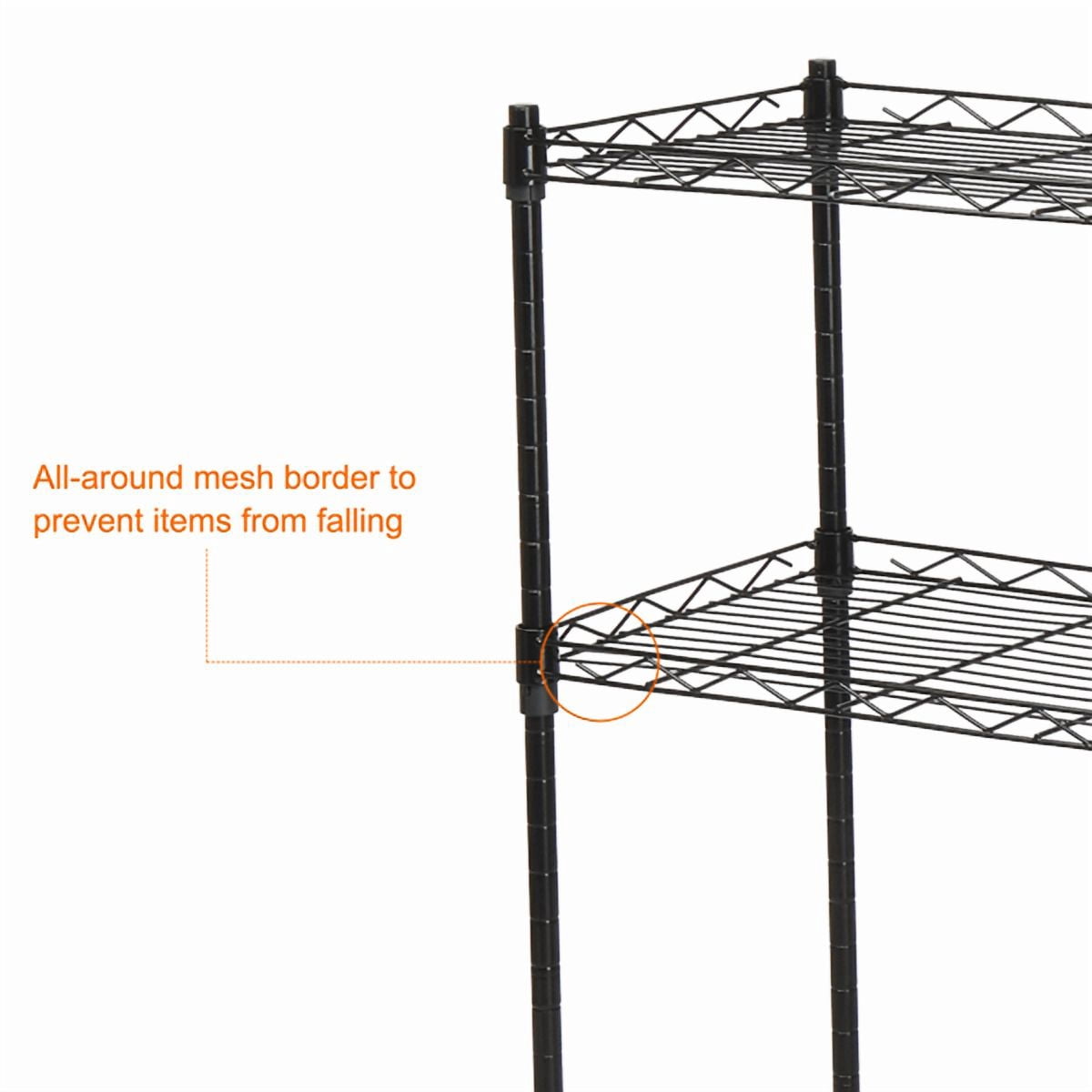 Alvantor 5-Tier Heavy Duty Storage Rack Shelving Unit, Black, 250 kg Load Capacity