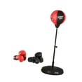 thumbnail image 4 of Box Bolse con bola refleja de soporte Mejora la velocidad de reacción con guantes de boxeo para niños adultos para ejercicio para adultos adolescentes Negro rojo, 4 of 8