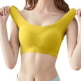 thumbnail image 2 of VISALY Sports Bras Plus Size Sports Bra Women Ultra Thin Ice Silk Bra Comfortable Plus Size Seamless Wireless Sports Bra With Removable Pads Wireless Bras Sleep Bras Comfortable Bras Yellow L, 2 of 7