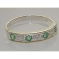 thumbnail image 5 of LBG 18k White Gold CubicZirconia and Emerald Womens Band Ring - Sizes 4 to 12 Available, 5 of 5
