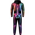 thumbnail image 3 of Skeleton Jumpsuit Halloween Costume for Women Men, Unisex Adult Skeleton Onesie Pajamas Cosplay Party 2026, Cozy One Piece Outfit, 3 of 5