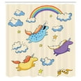 thumbnail image 3 of Ambesonne Unicorn Shower Curtain, Pastel Flying Pony Art, 69"Wx84"L, Multicolor, 3 of 5