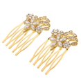 thumbnail image 1 of Peine del pelo de la novia coreana Peine del pelo de la flor retro Ornamento simple del pelo Oro Sunnimix peine del rhinestone de las mujeres, 1 of 8