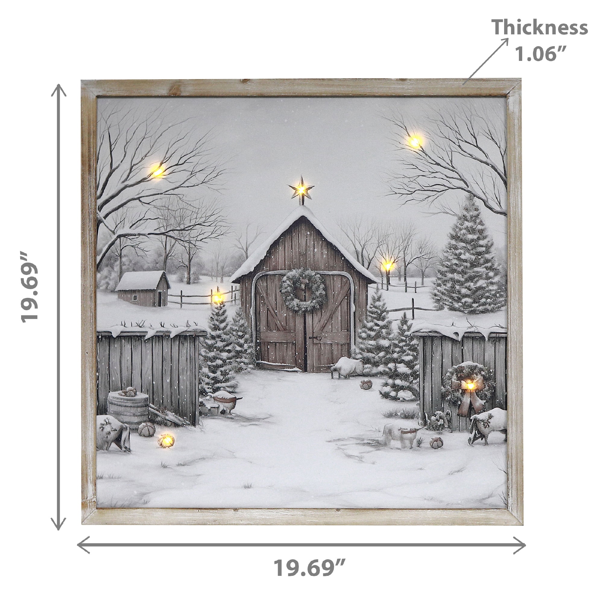 Led Framed Wall Art (Country Barn)