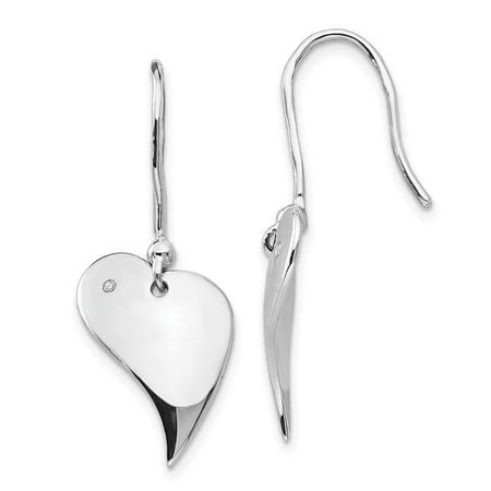 UPC 740702341963 product image for Sterling Silver 0.01 CT Diamond Heart Earrings  Polished | upcitemdb.com