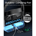FrSara 6" Portable Desk Travel Camping Fan , 20W Battery Operated Mini Small Fan with 3 Speeds & LED, 6H Runtime Setting, 360°Tiltable Head, USB Type-C Charging, Ideal for Camping, Home & Office