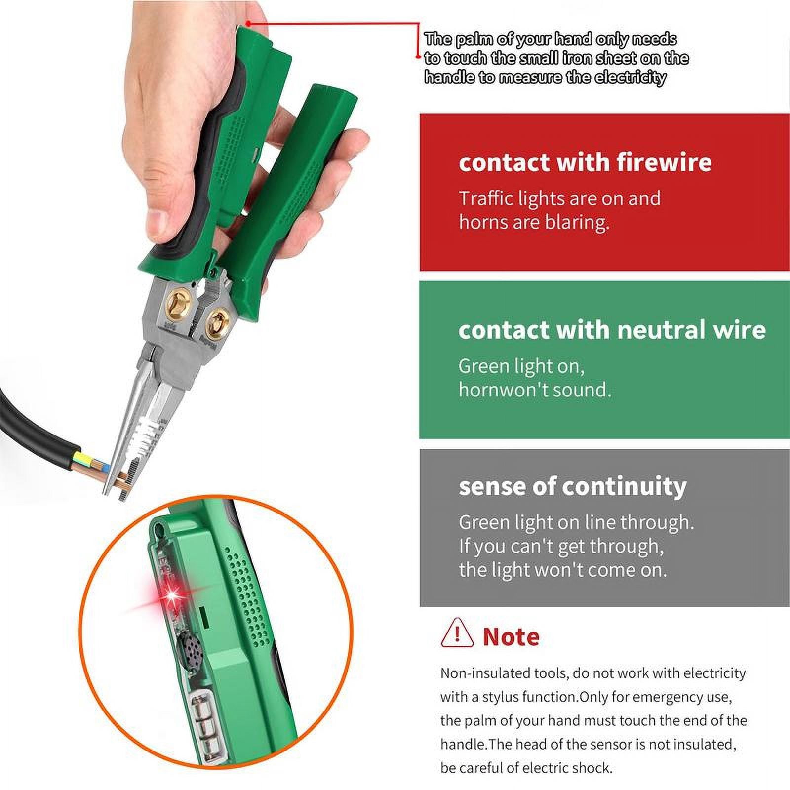 8-in-1 Wire Stripper Twister for Cutting and Pulling Wires, Cable Scissors,Voltage Tester Pliers, 12V to 250V Live,Null,Hot Wire Judgment AC DC Springtok,DIY Wiring,Home Electrical Repairs