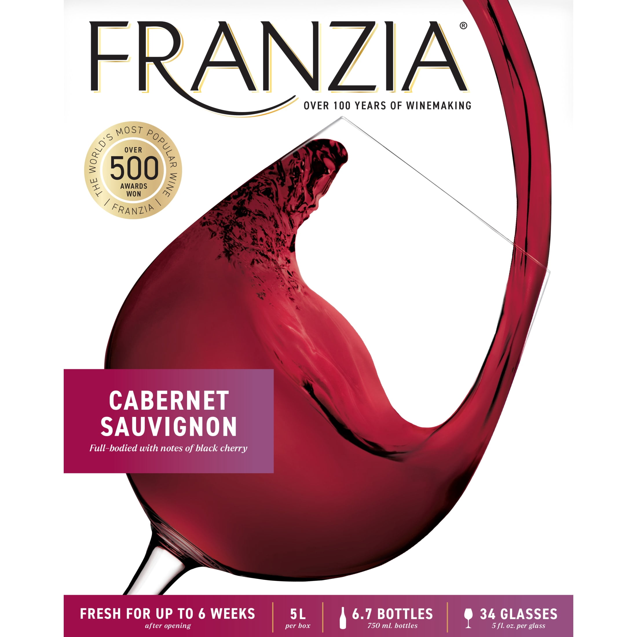 Franzia Cabernet Sauvignon, Red Wine, 5L