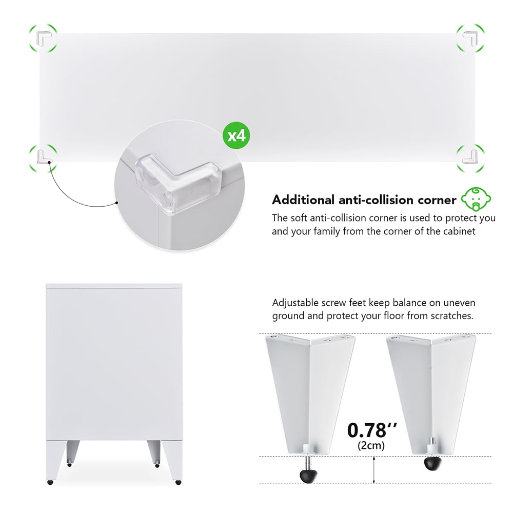 Private Jungle Modern TV Media Storage Stand with 2-Door for TVs Up to 55"-White Private Jungle Modern TV Media Storage Stand with 2-Door for TVs Up to 55"-White