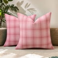 thumbnail image 2 of REGALWOVEN Pack of 2 Plaid Decorative Throw Pillow Covers Check Soft Cushion Case for Sofa Living Room Couch Pink 20" x 20", 2 of 7