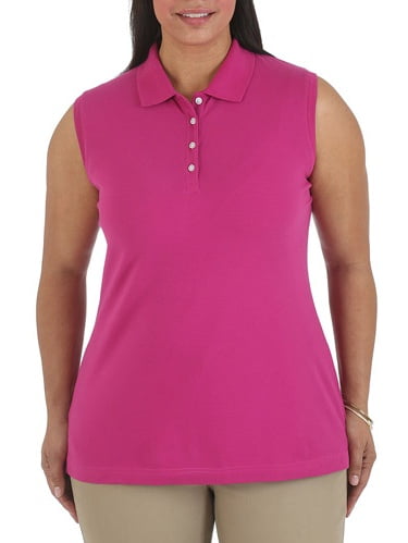 women's plus size sleeveless polo shirts
