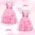 thumbnail image 3 of Benylion Pink Witch Dress for Girls Halloween Costume Toddler Kids Sparkly Tulle Mesh Fancy Dresses With Accessories for 5-6 Years, 3 of 6