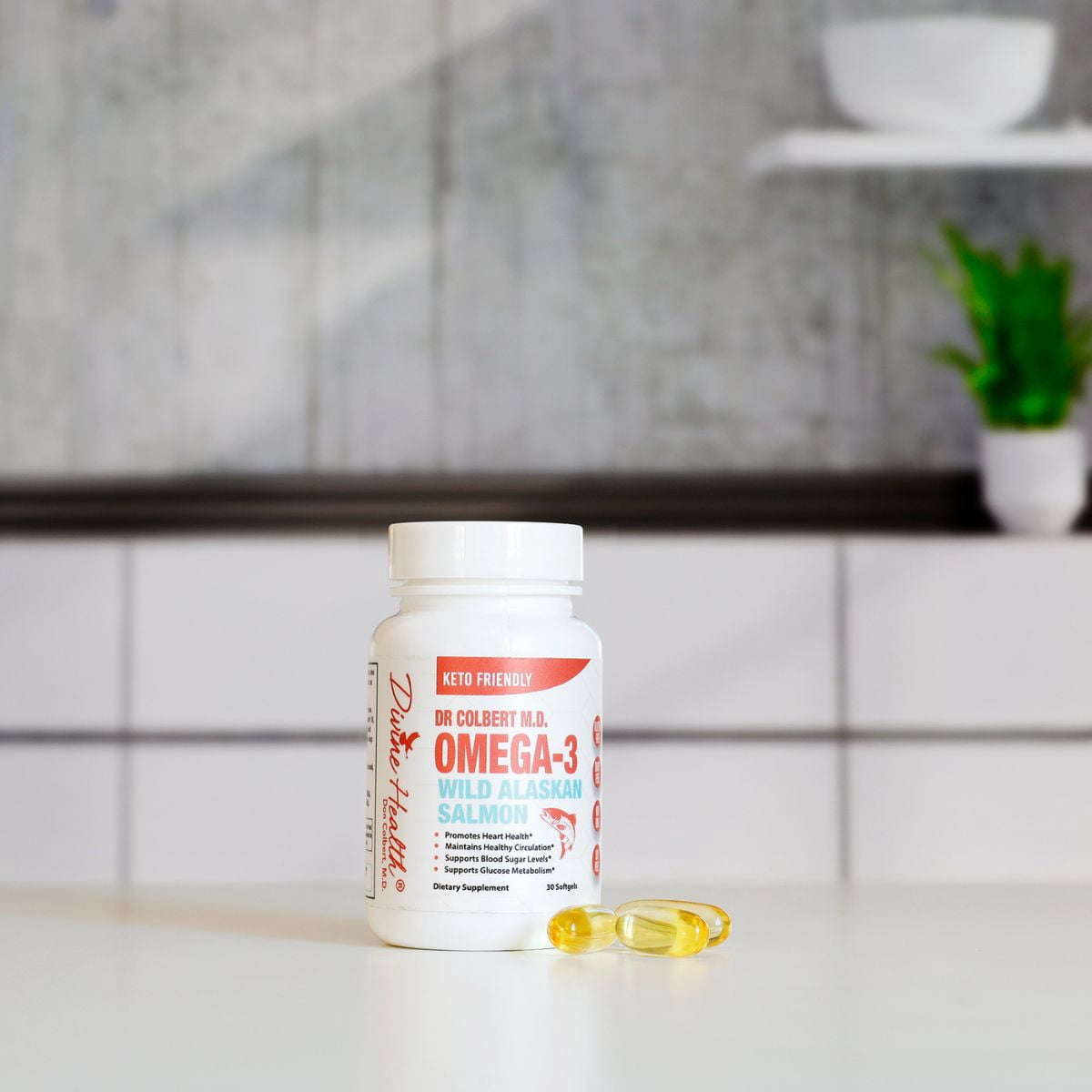 Dr. Colbert, MD Wild Alaskan Salmon Omega-3 | 1,000mg Salmon Oil | Omega-3, | DHA & EPA  | 30 Day Supply | 30 Softgels