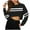 Black, variant on Ashirexll Long Sleeve Shirts for Women Loose Casual Round Neck Striped Short Top Basic Fitted Cropped Pullover Shirts Black L