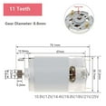 thumbnail image 3 of RS550 DC Motor 9/11/12//13/14 Teeth 10.8V-25V High Torque Gear Box Electric Saw Micro Motor For Reciprocating Saw/Electric Drill, 3 of 6